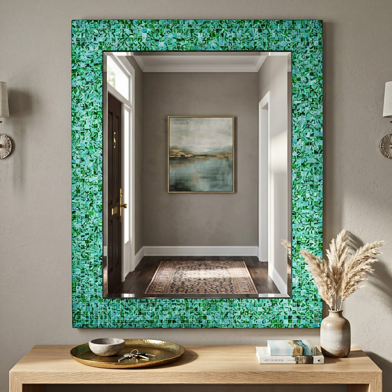 Miroir d'appoint Mosaic, Vert/bleu