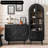 Retro Black Solid Wood Accent Cabinet
