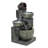 23.6" 4-Tiers Outdoor Garden Water Fountain, Cascading Bowls and Stacked Stones Outdoor Water Fountain, Outside Patio Water Features Fountain with LED Light, without Atomizer