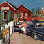 «Flat Tire at the Commuter Station» par Amos Sewell, reproduction d'art sur toile tendue-15881219