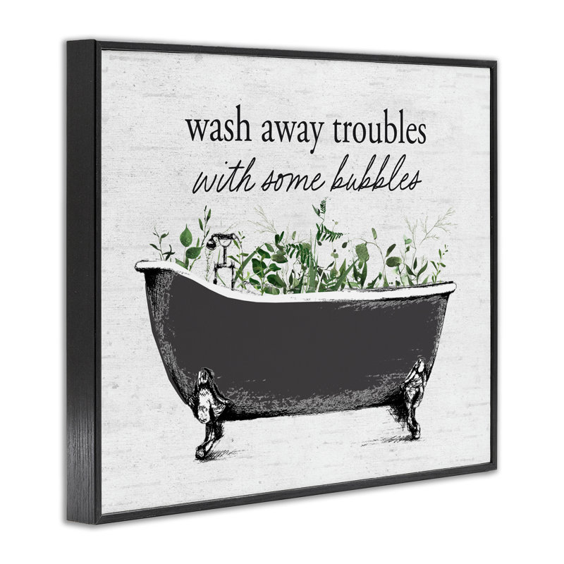 Citation réconfortante pour bain moussant, giclée par lettré et doublé, H 11 po x l 14 po, Giclée encadrée noir minuit