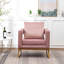 Fauteuil d'appoint contemporain rembourré, rose-149088788