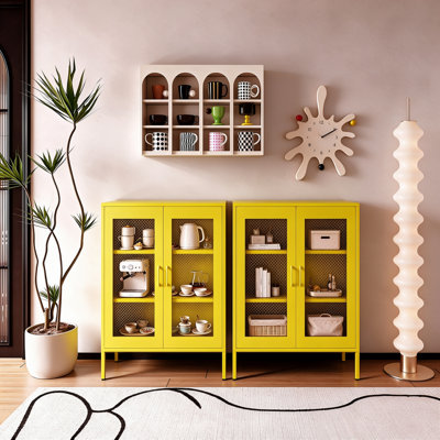 40in Metal Accent Cabinet