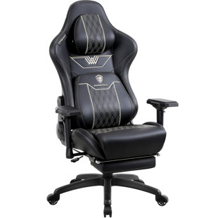 Dowinx Gaming Chair with Pocket Spring Cushion, Ergonomic Computer Chair  High Back, Reclining Game Chair Pu Leather 350LBS, Black