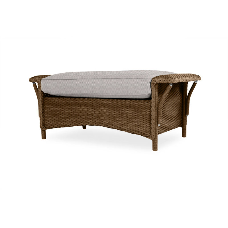 Nantucket Outdoor Ottoman, Sailcloth Seagull, Bark