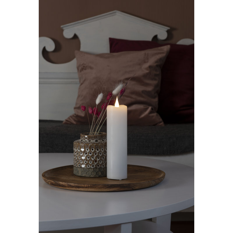 3D Moving Flame Battery Candle, 17.8cm H x 5cm W x 5cm D, White