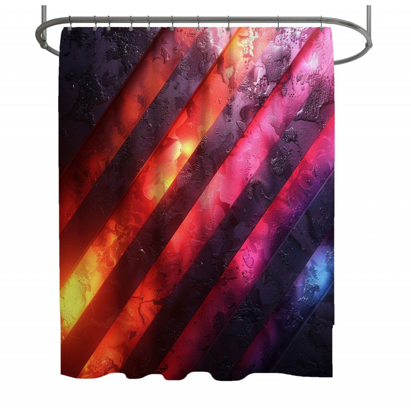 Rideau de douche abstrait abstrait coloré, H 73 po x l 70 po