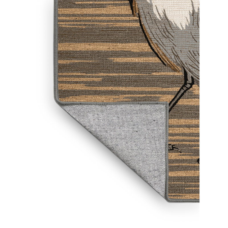 Washable Common Bulbul Birds Area Rug, Square 6'