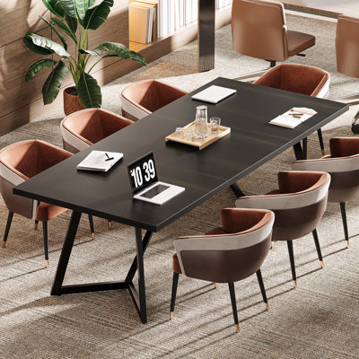 Table de conférence 70,86 ", table de réunion moderne avec structure en métal