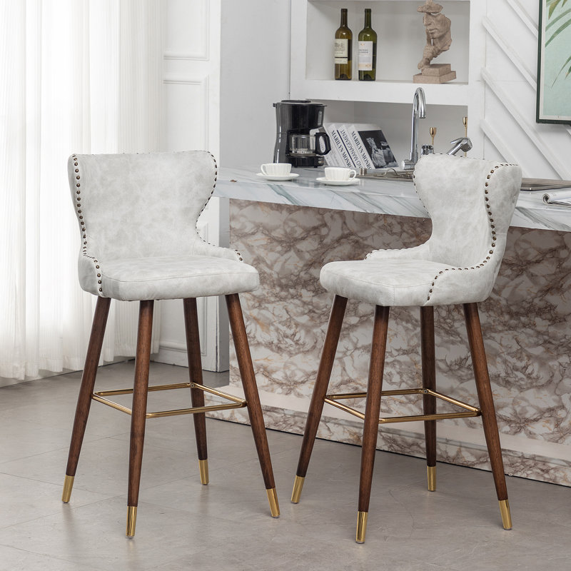 Ensemble de 2 tabourets de bar Mid-Century