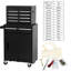 Armoire de rangement à outils roulante avec 5 tiroirs, coffre supérieur amovible, roues verrouillables et outils de 154 pièces - Matériau, rouille, chariot facile à nettoyer, mécanisme de verrouillage, outils, acier,