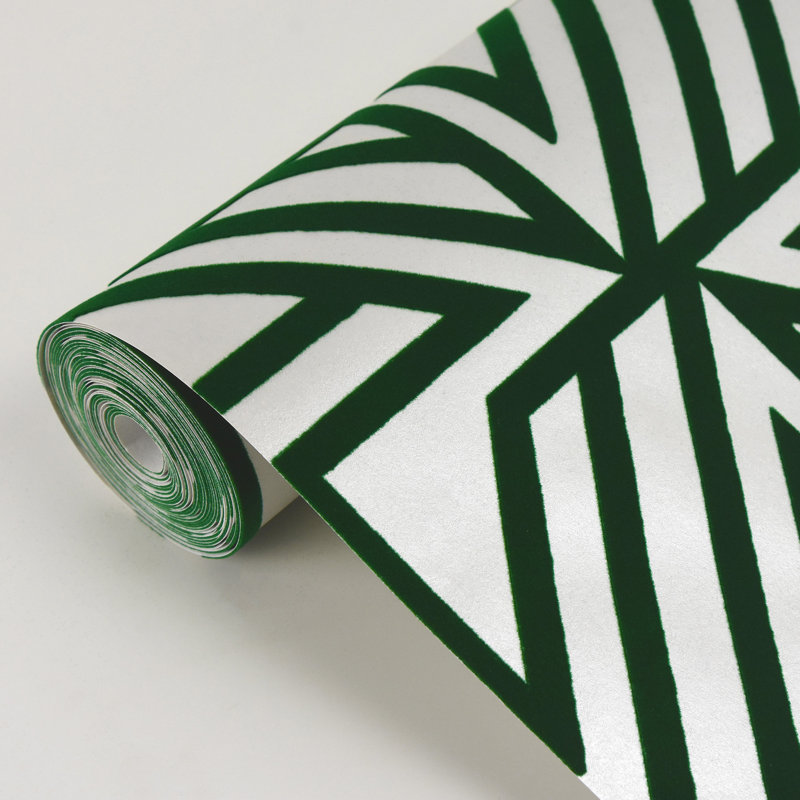 Rouleau de papier peint Cresson, Vert/blanc