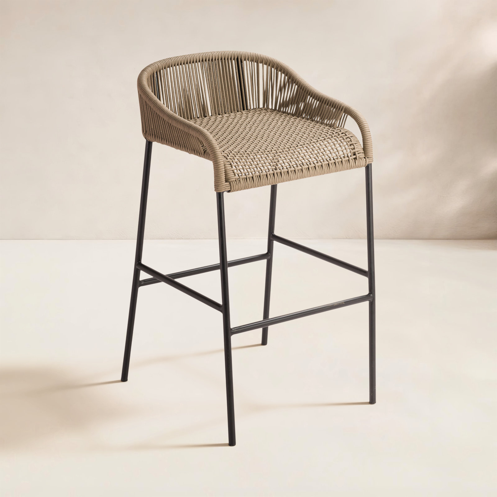Belmont Powder Coated Aluminum Stool, Taupe, 24" H