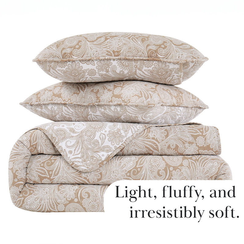 Ensemble de courtepointe réversible surdimensionnée à motif cachemire Southshore Fine Linens, Taupe