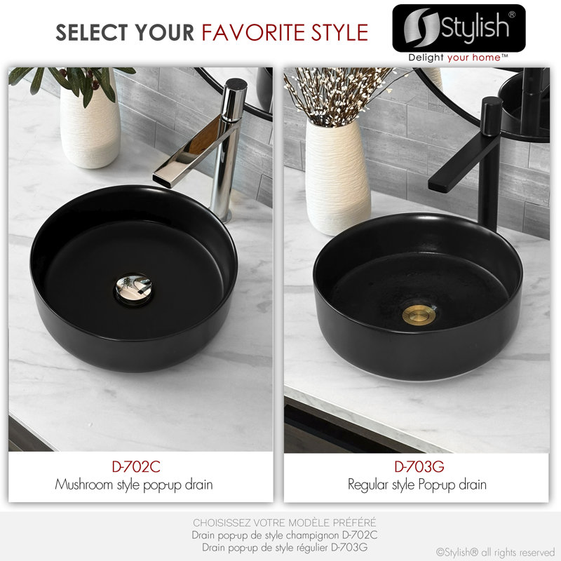 Drain escamotable pour lavabo de salle de bain STY retouche sans trop-plein Élan, Chrome