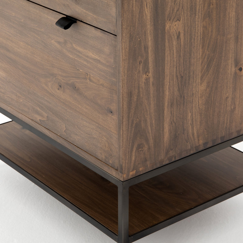 Trey 2 - Drawer Solid Wood File Cabinet, Auburn Poplar