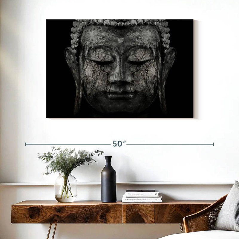 Adella Grunge Black Buddha, 26" H x 39" W