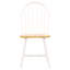 4 chaises d'appoint latérales - siège brun naturel, broche blanche à dossier rustique 4 et mélange
