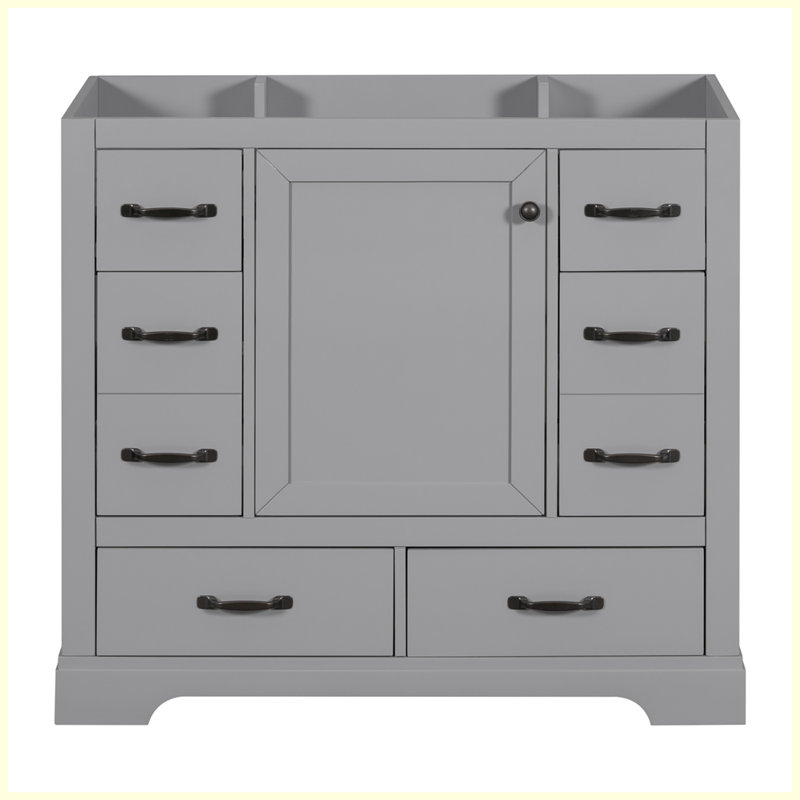 Meuble-lavabo moderne avec tiroir multifonctionnel, Gris