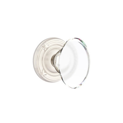 Ensemble de boutons d'intimité Emtek avec ruban et roseau et bouton en verre Hampton