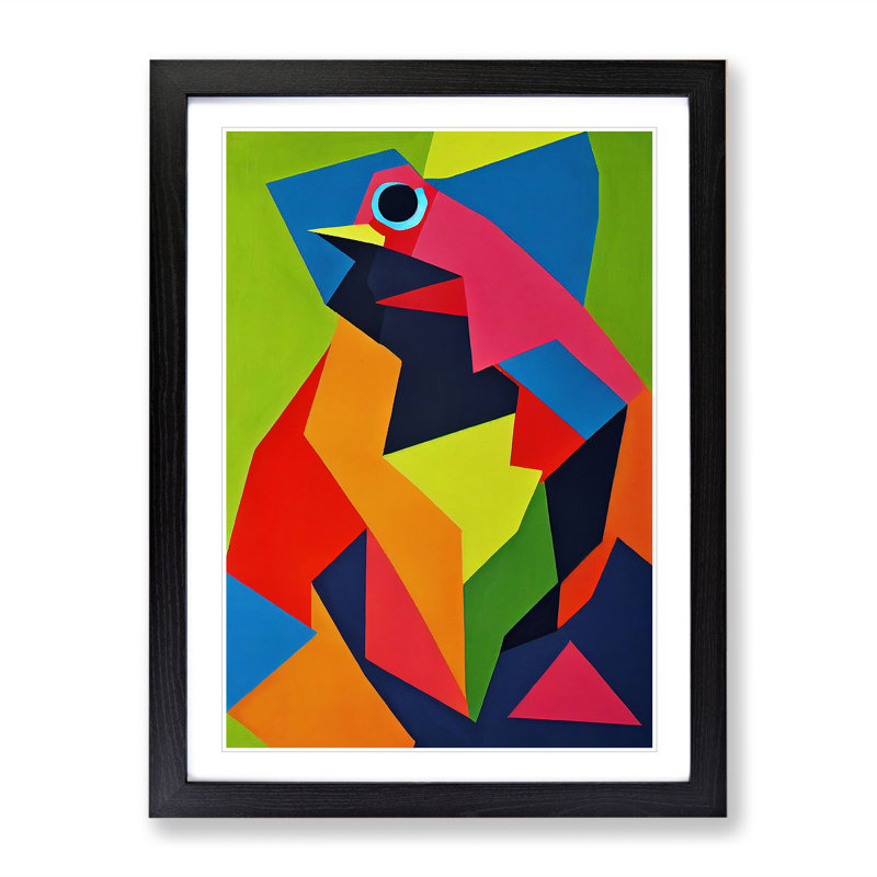 Bird In Abstract No.2 - Single Picture Frame Print, Black, 64cm H x 46cm W x 2cm D