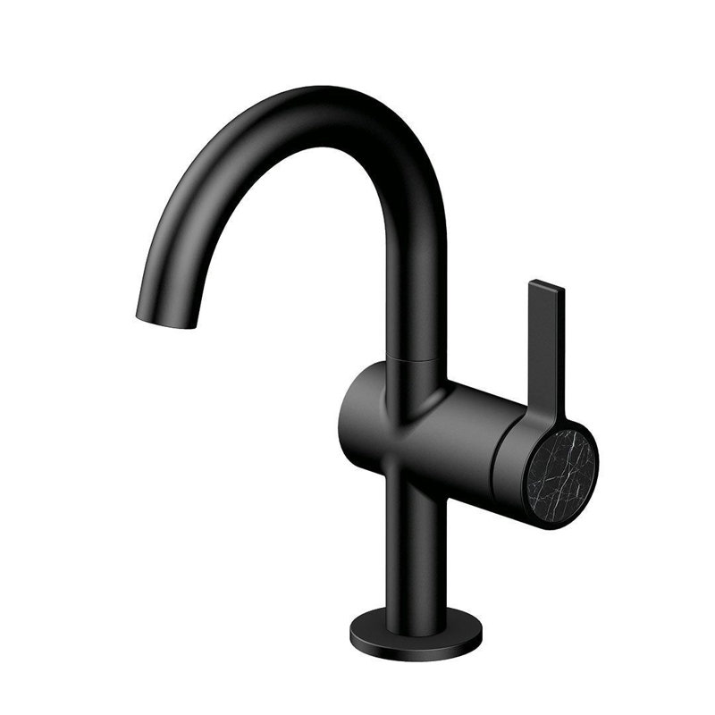 DAX Portofino Single Handle Brass Bathroom Faucet, Black