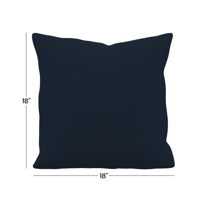 Coussin décoratif intérieur / extérieur Gabi, Carré 18 po, Toile bleu marine Sunbrella®