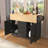 55.7'' Large Kitchen Island With 2 Drop Leaf,Rolling Kitchen Cart On 5 Wheels With Power Outlet, Folding Storage Dining Table With Spice & Towel Rack , 3 Drawers-2059700131