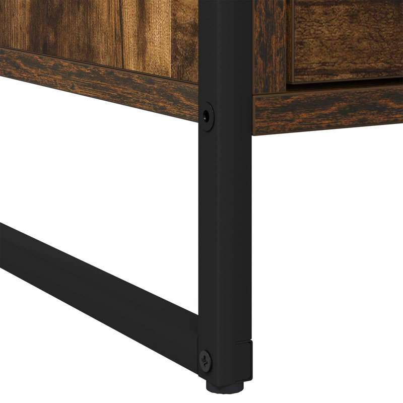 50cm W Manufactured Wood Bedside Table, Smoke Oak