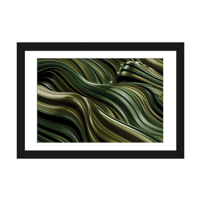 « green wave, horizontal » par danny fabrice, reproduction d’impression sur toile tendue, H 16 po x l 24 po x P 1 po, Blanc