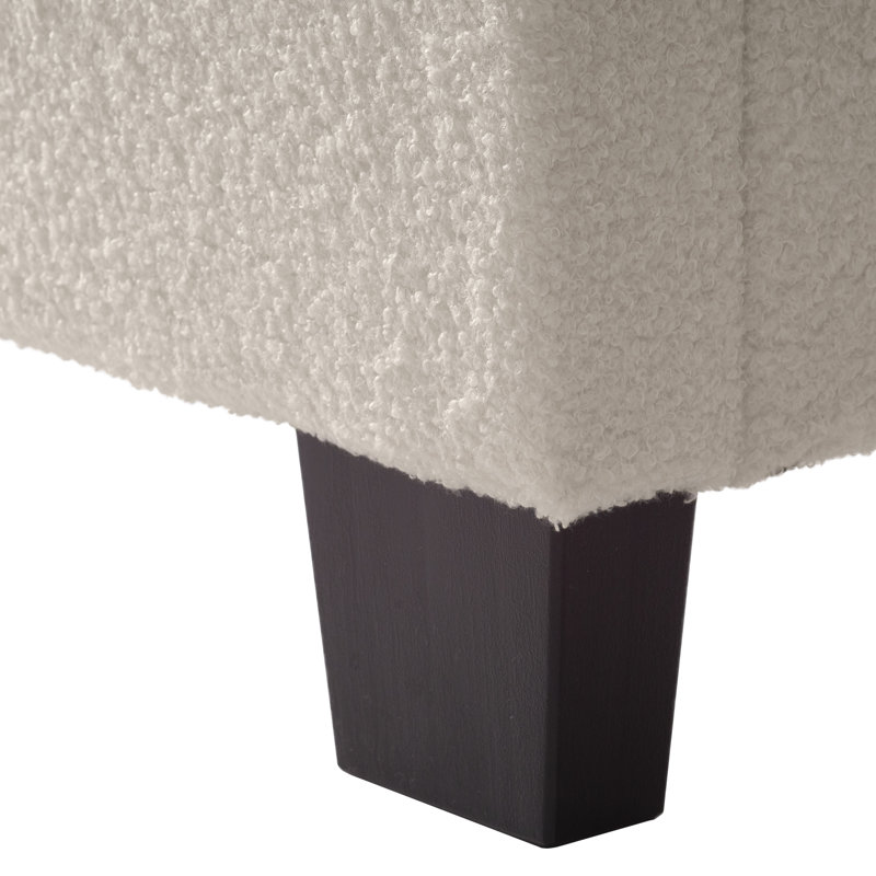 Lit tapissier Arlea, Beige Boucle, Simple