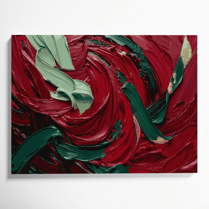Art mural sur toile rouge, H 8 po x l 10 po