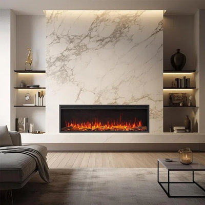 CASTELLO FLAMME Stainless Steel Electric Fireplace Insert