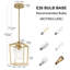 Luminaire suspendu lanterne 1 lumière avec abat-jour en verre -1372377815