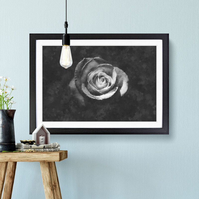 Rose Rodion Kutsaev - Picture Frame Painting Print, 45cm H x 63cm W x 2cm D, Black Framed