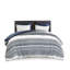 3 pièces très grand / très grand édredon. Coton avec capitonnage en chenille. Bleu marine. . 2 taies décoratives assorties. Lavable à la machine. Magnifique literie de chambre à coucher. Remplir. Charmant-118640599-118640602