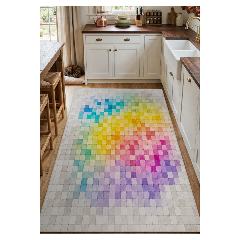 Tapis beige tissé à motif de poissons Mosso, 4'7" x 6'7"