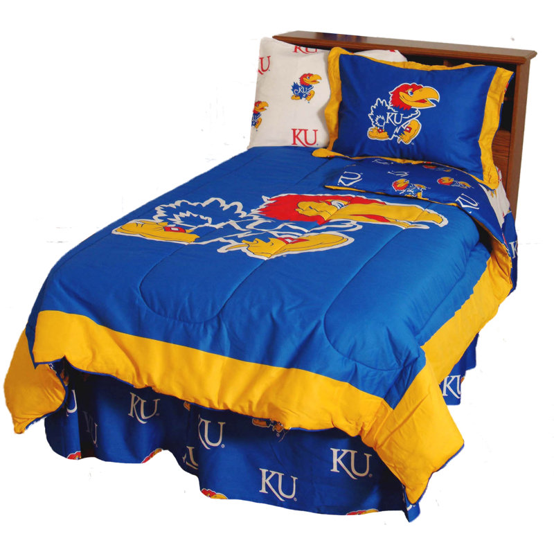 NCAA Comforter, Kansas, Twin Comforter + 1 Standard Sham