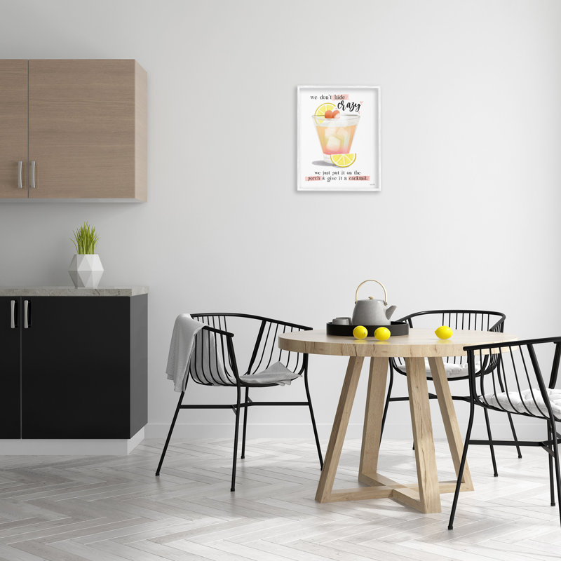 «We Don't Hide Crazy», art de la giclée encadrée par House Fenway, H 20 po x l 16 po, Giclée encadrée blanc bord de mer
