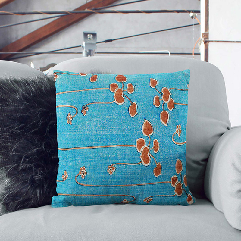 Floral Square Throw Cushion, 40cm H x 40cm W x 15cm D