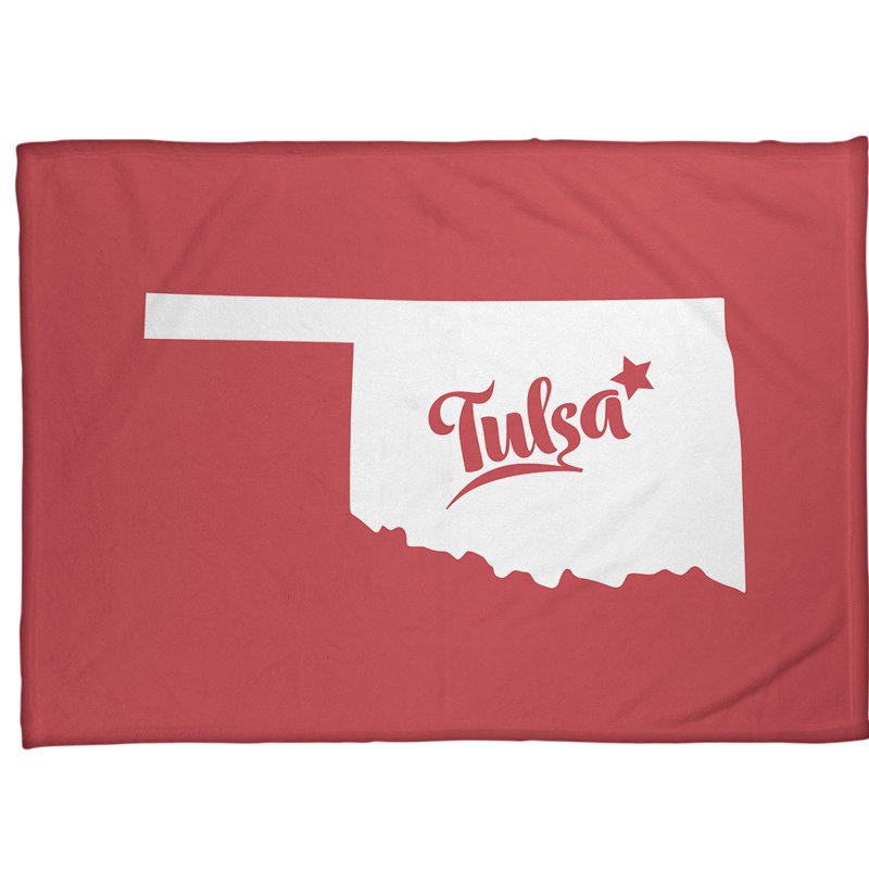 Jeté polaire oklahoma tulsa, l 62,5 po x L 82,5 po, Rouge