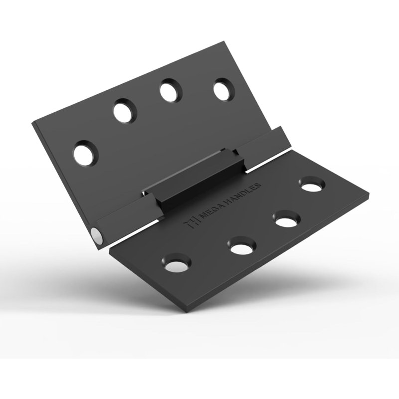Charnière de baril en acier inoxydable avec poignées carrées Mega Handles, Noir mat