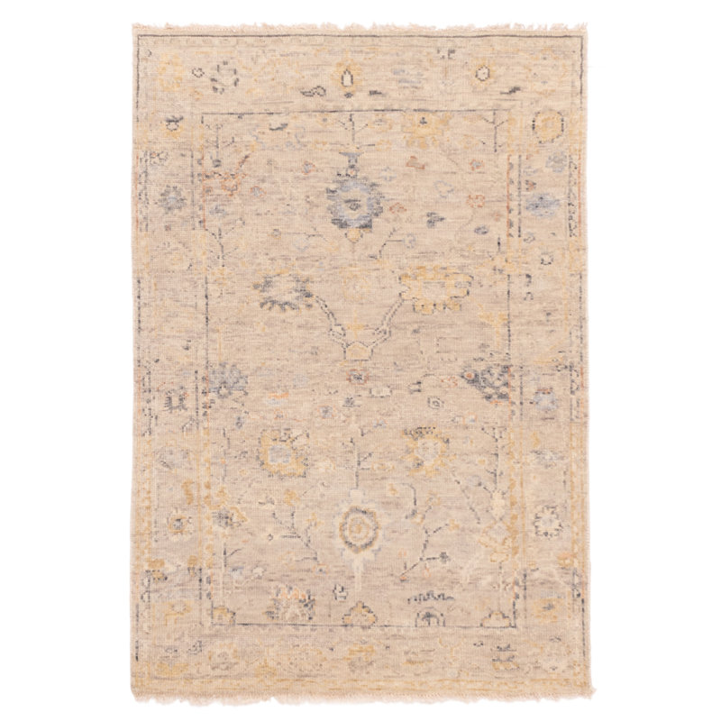 Tapis moderne gris Oushak 4 pi 0 po x 5 pi 10 po