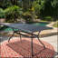 TABLE RECTANGLE CAYman avec treillis tissé en panier, aluminium coulé robuste et trou pour parasol pour les repas en plein air