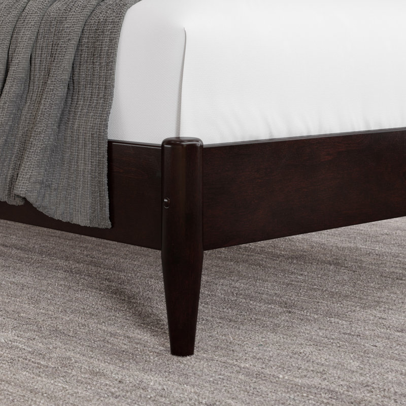 Lit plateforme en bois massif Aritra, Espresso, Simple TG