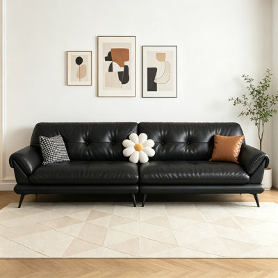 Canapé noir au design minimaliste italien