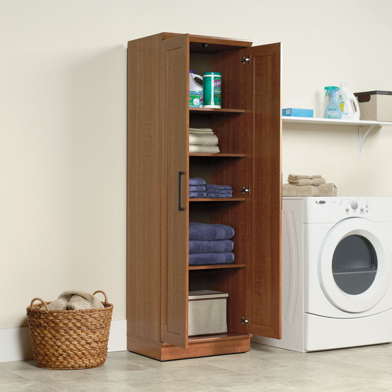 Armoire de rangement à 4 tablettes Carnesha, Chêne Sienna