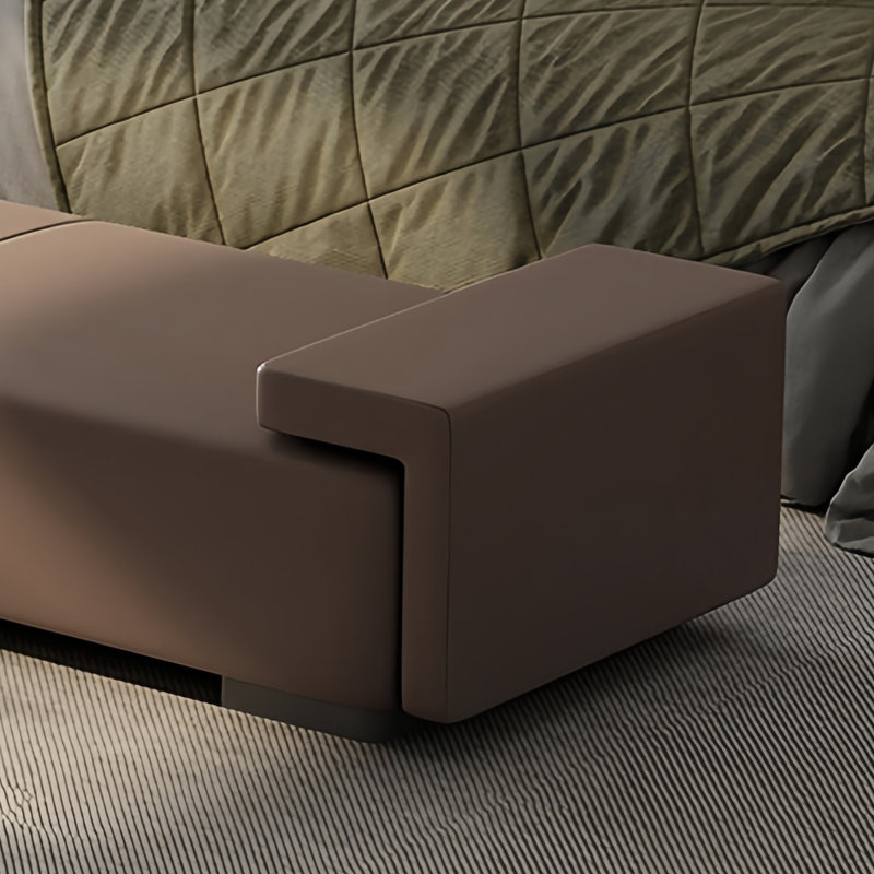 Banc rembourré en cuir de microfibre Luxurious Minimalist Modern, H 20,07 po x l 59,05 po x P 20,86 po