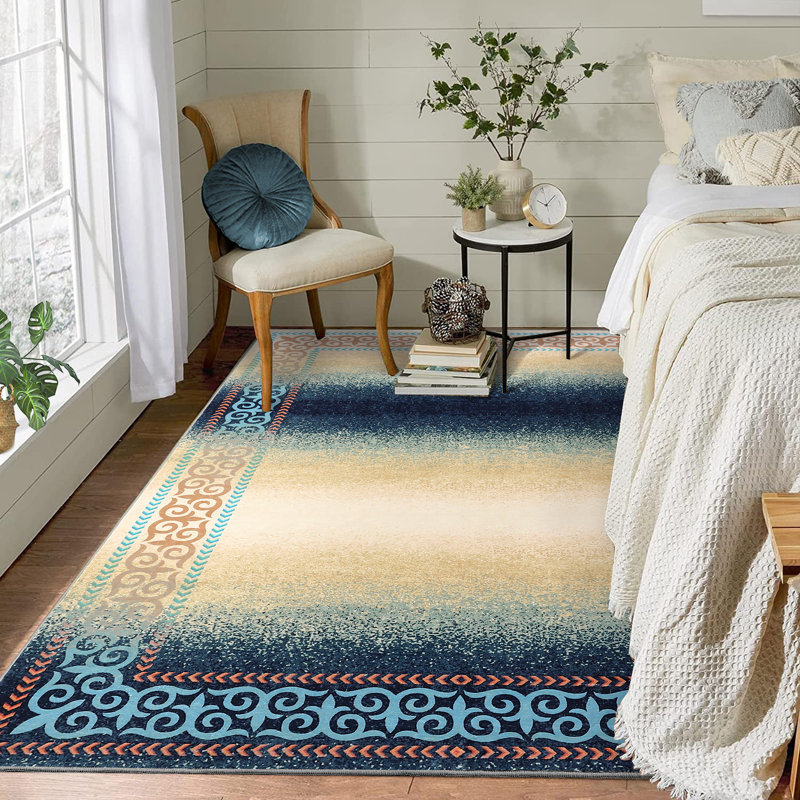 Jonce Washable Geometric Indoor Rug, Rectangle 5' x 7'