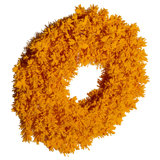 24" Flocked Yellow Artificial UnLit Wreath with 150 PVC Tips
